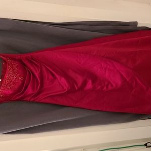 David's Bridal Red Formal Gown